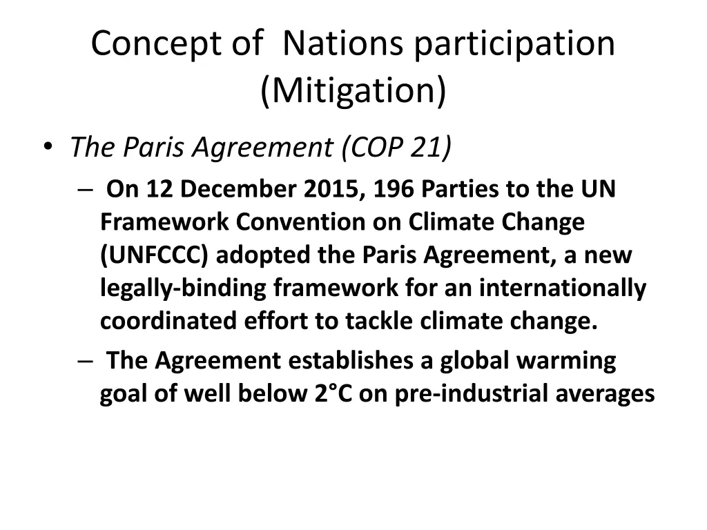 concept of nations participation mitigation