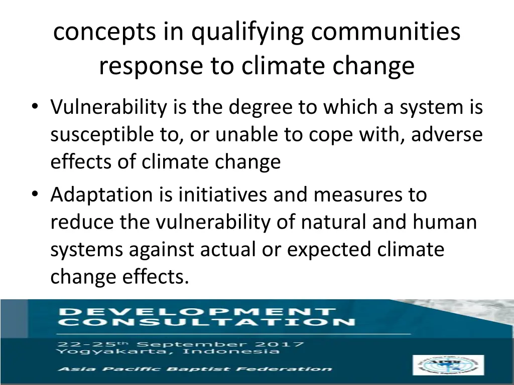 concepts in qualifying communities response