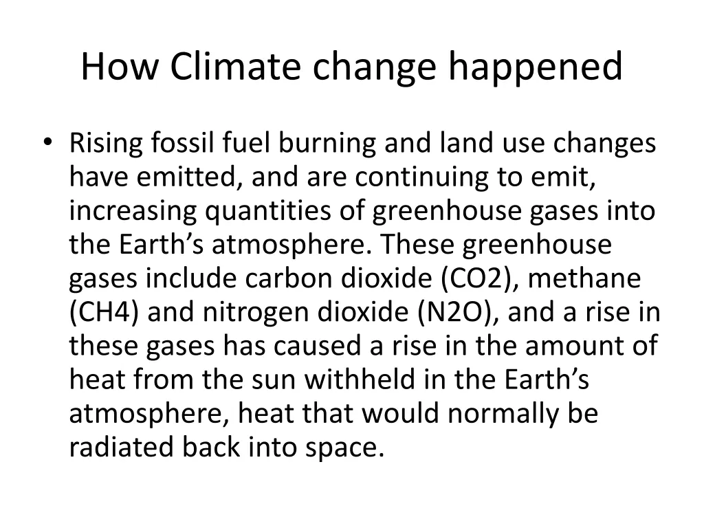 how climate change happened