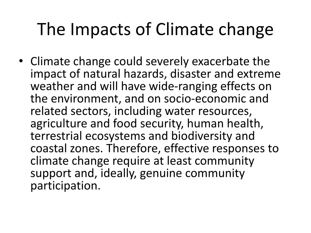 the impacts of climate change