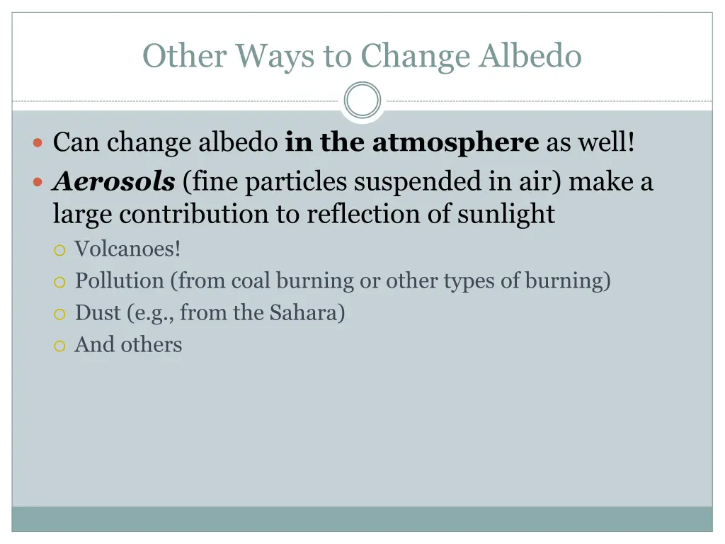 other ways to change albedo