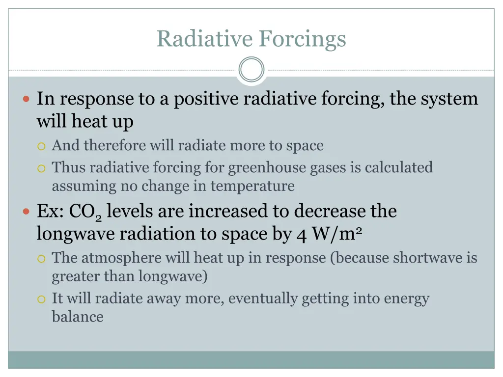 radiative forcings