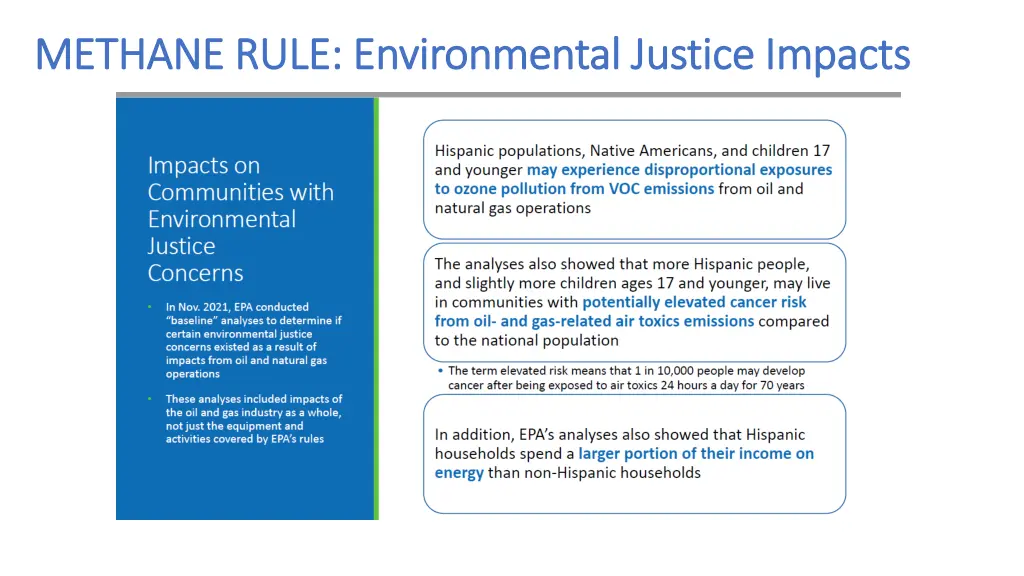 methane rule environmental justice impacts