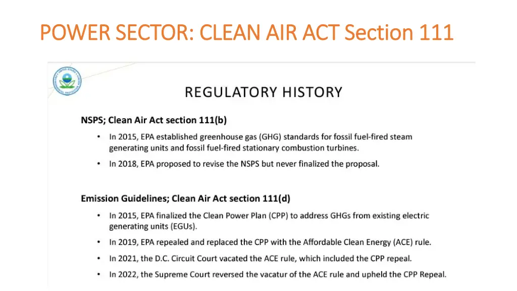 power sector clean air act section 111 power