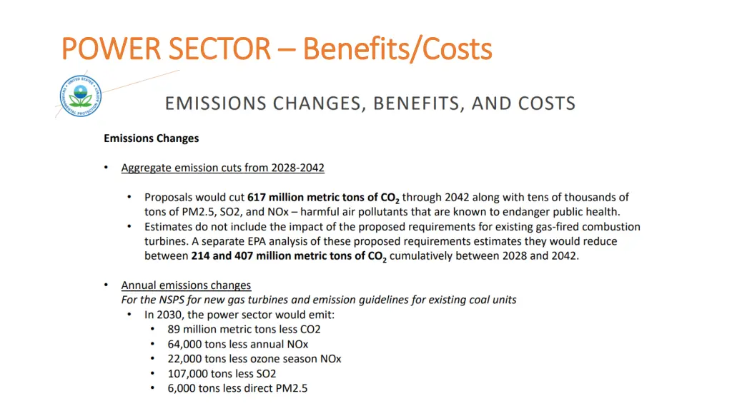 power sector power sector benefits costs