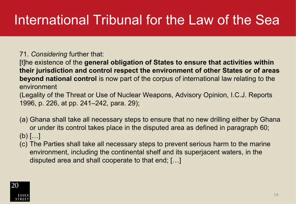 international tribunal for the law of the sea 1