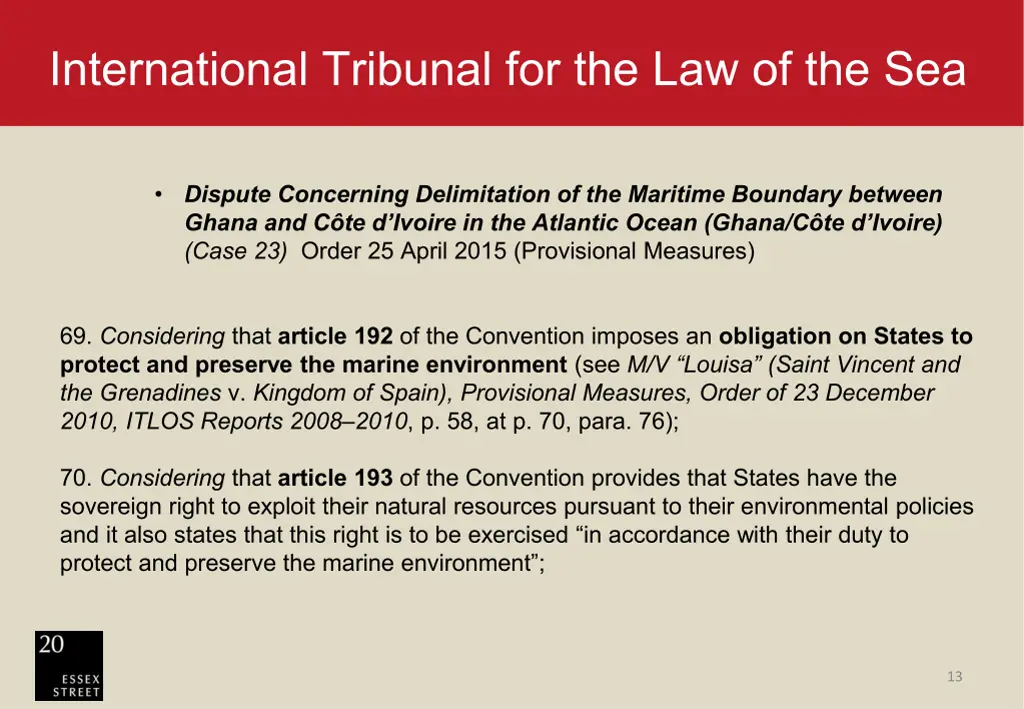 international tribunal for the law of the sea