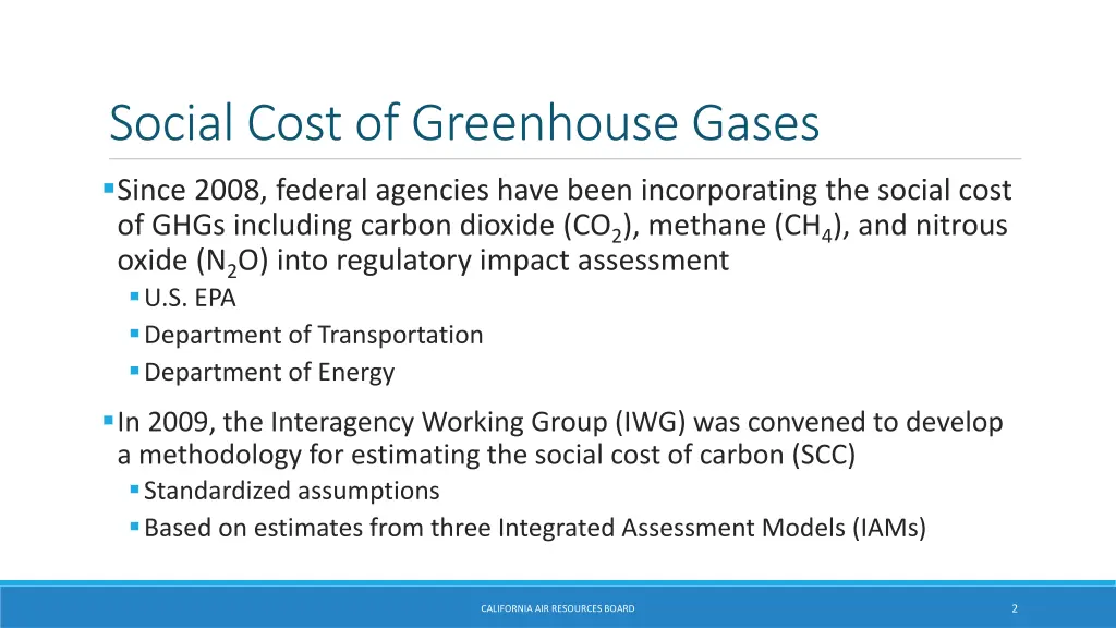 social cost of greenhouse gases