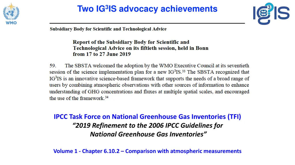 two ig 3 is advocacy achievements