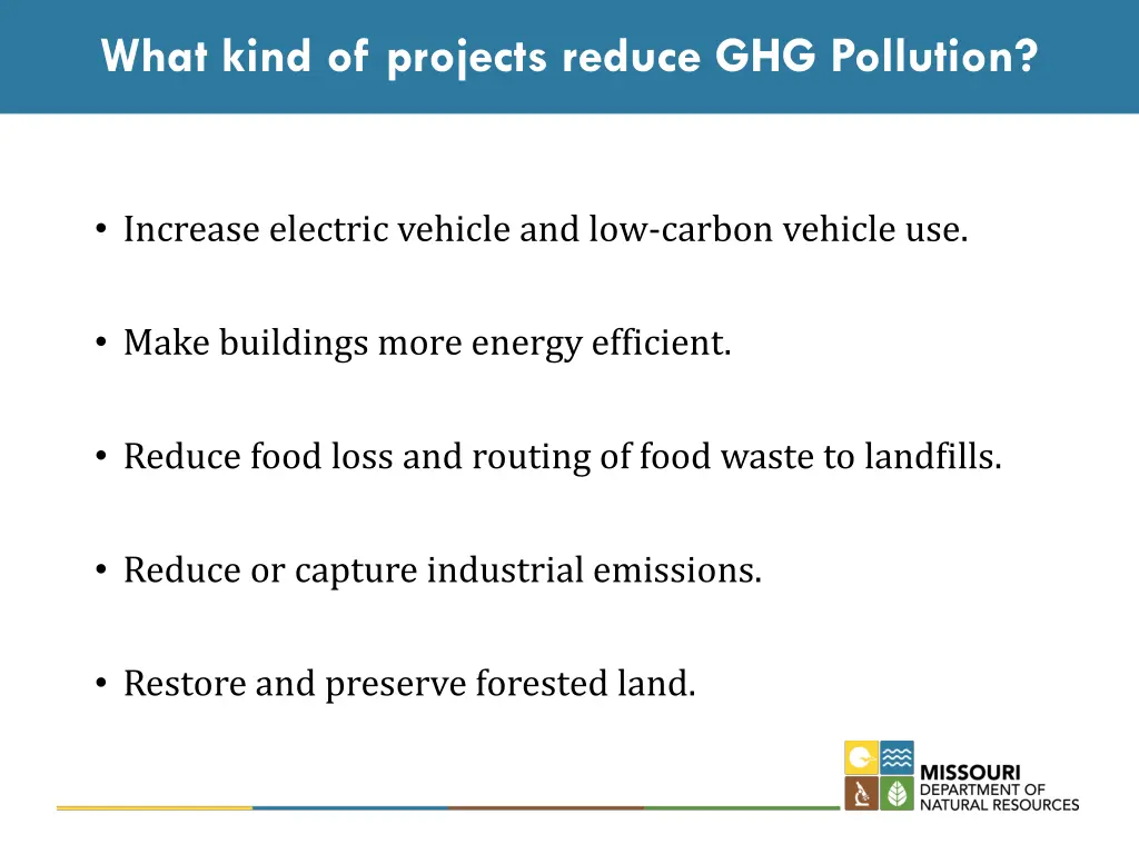 what kind of projects reduce ghg pollution