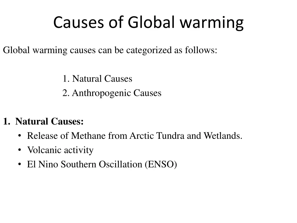 causes of global warming