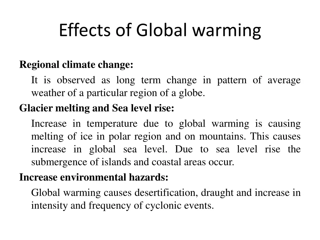 effects of global warming