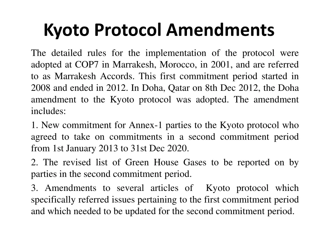 kyoto protocol amendments