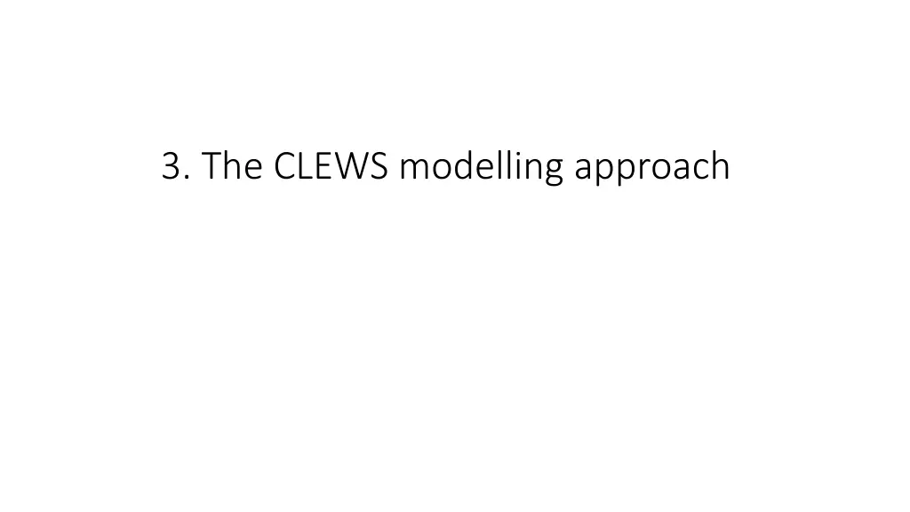 3 the clews modelling approach