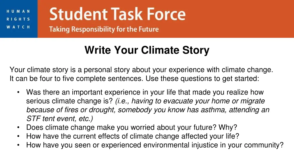 write your climate story