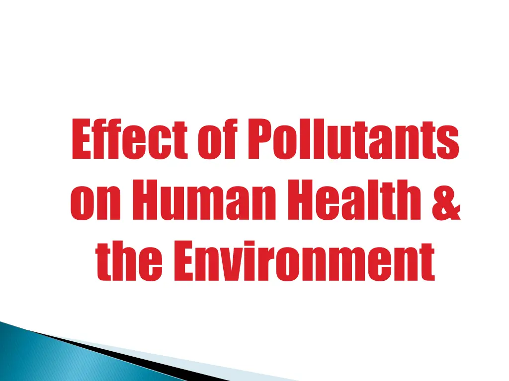 effect of pollutants on human health