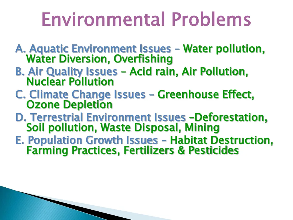 environmental problems