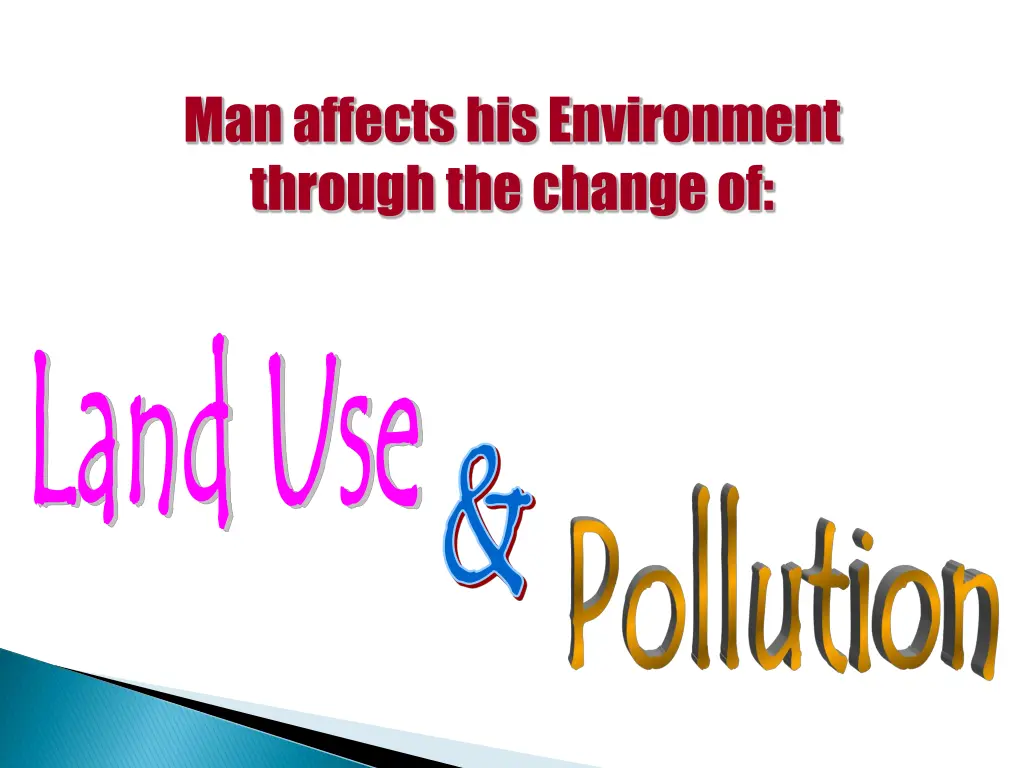 man affects his environment through the change of