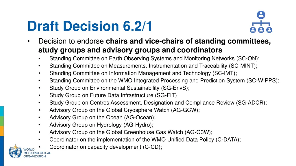 draft decision 6 2 1 decision to endorse chairs