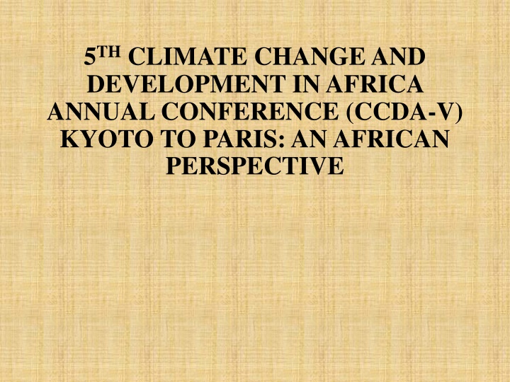 5 th climate change and development in africa