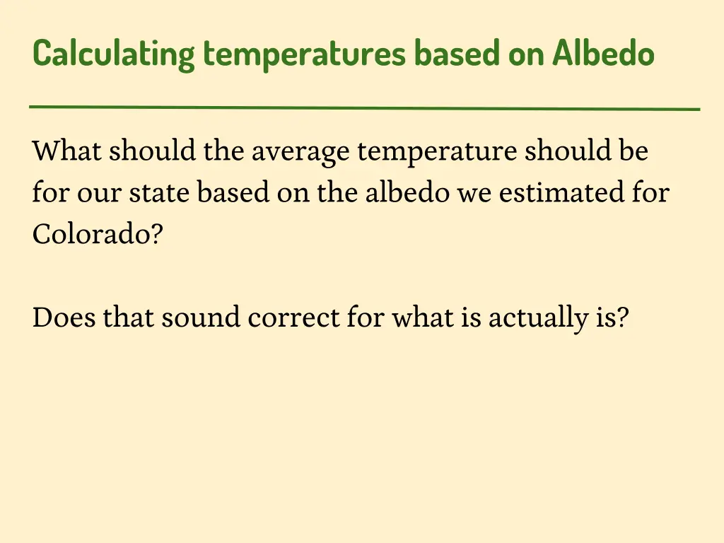 calculating temperatures based on albedo 3