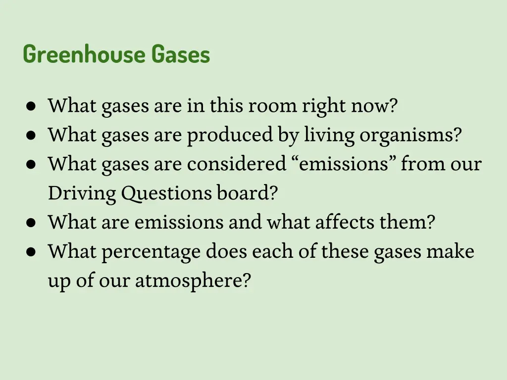 greenhouse gases