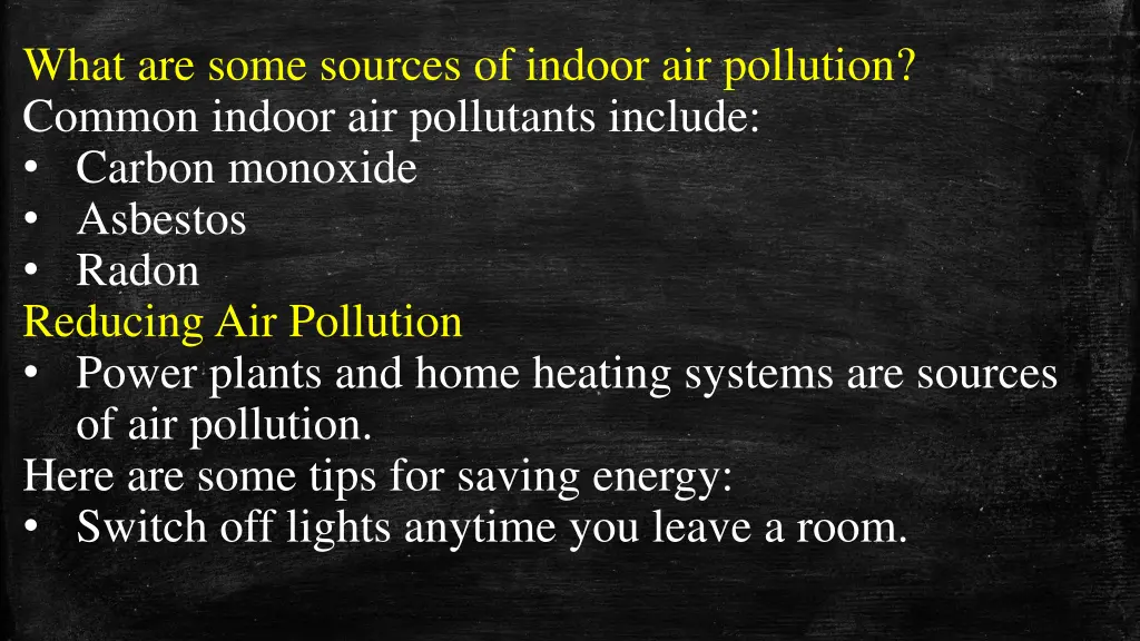 what are some sources of indoor air pollution