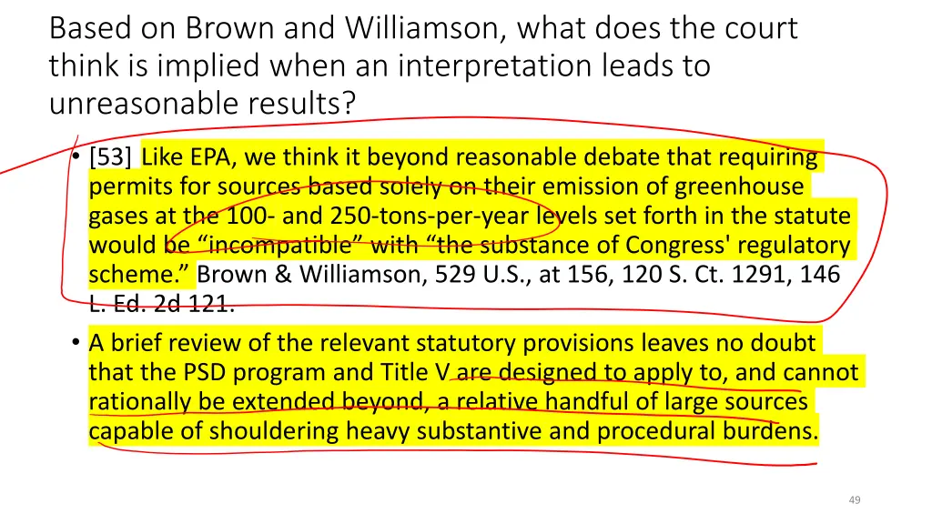 based on brown and williamson what does the court