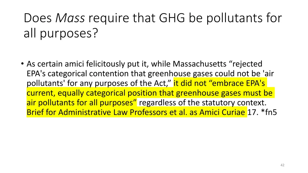 does mass require that ghg be pollutants