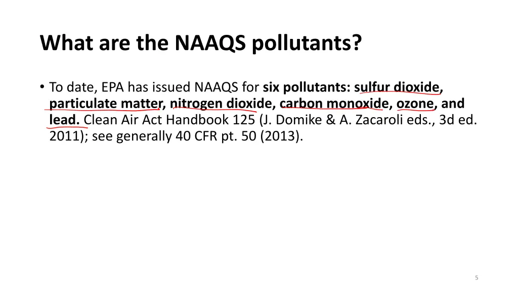 what are the naaqs pollutants