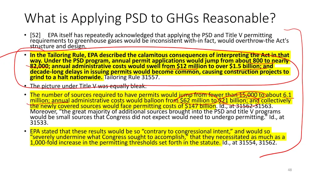 what is applying psd to ghgs reasonable