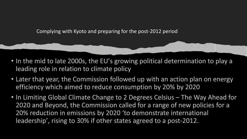 complying with kyoto and preparing for the post 1