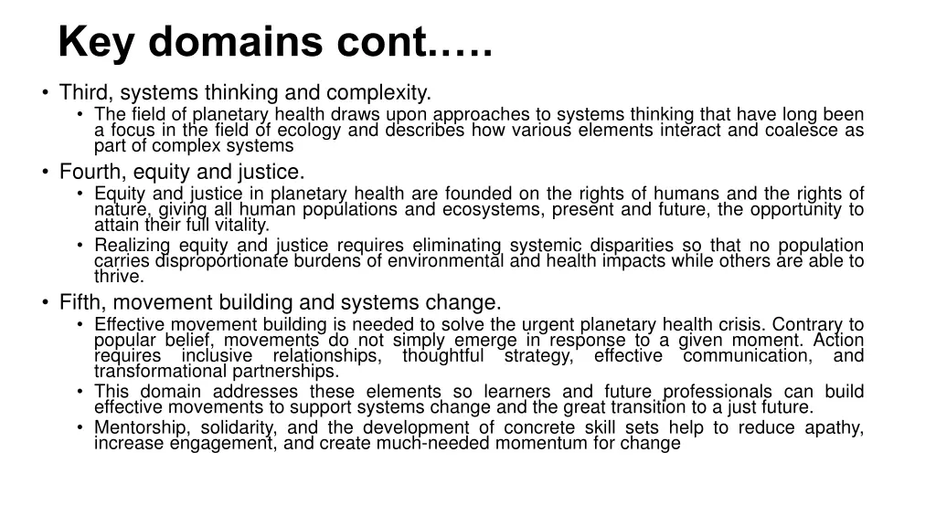 key domains cont