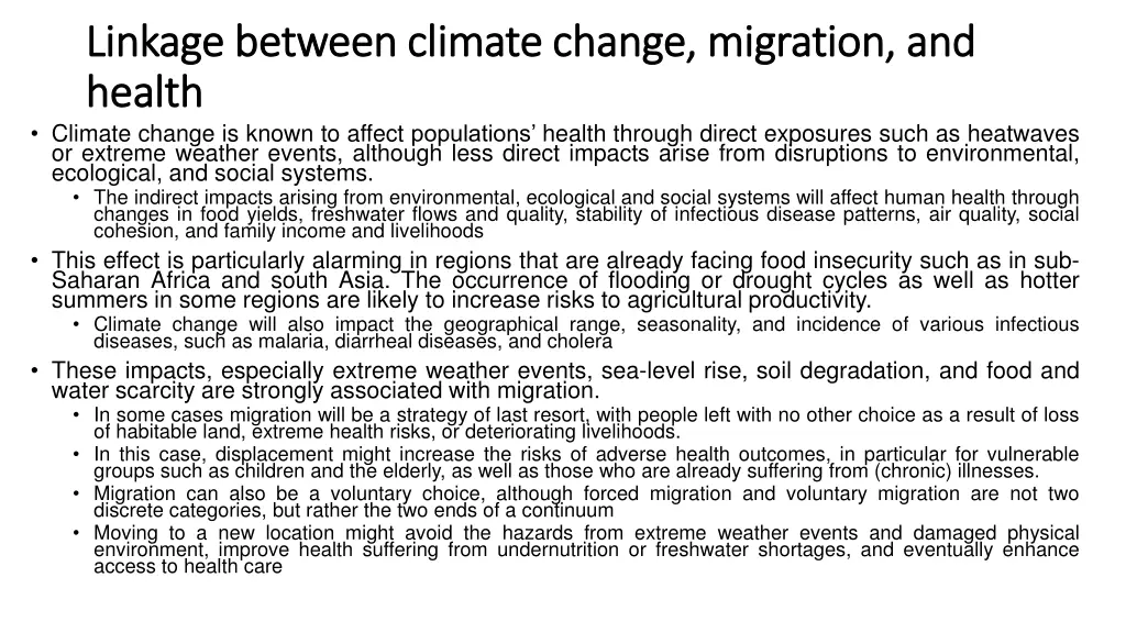 linkage between climate change migration 1