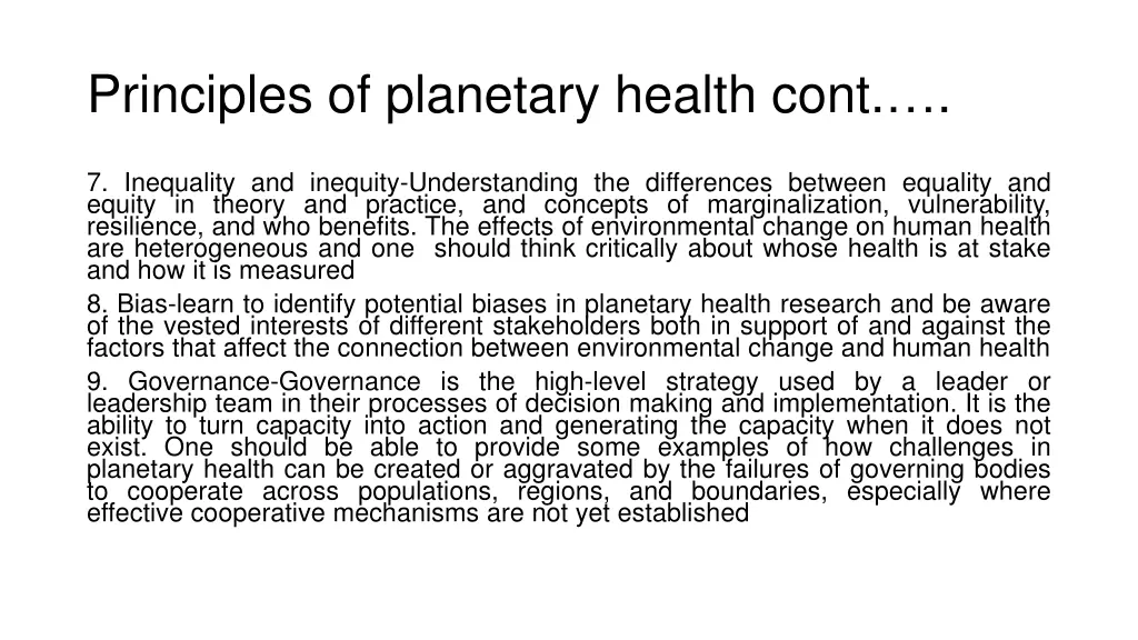 principles of planetary health cont 1