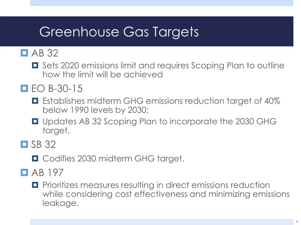 greenhouse gas targets