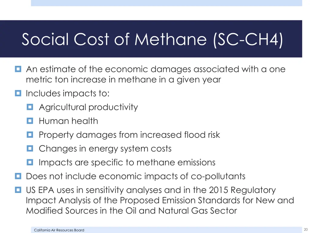 social cost of methane sc ch4