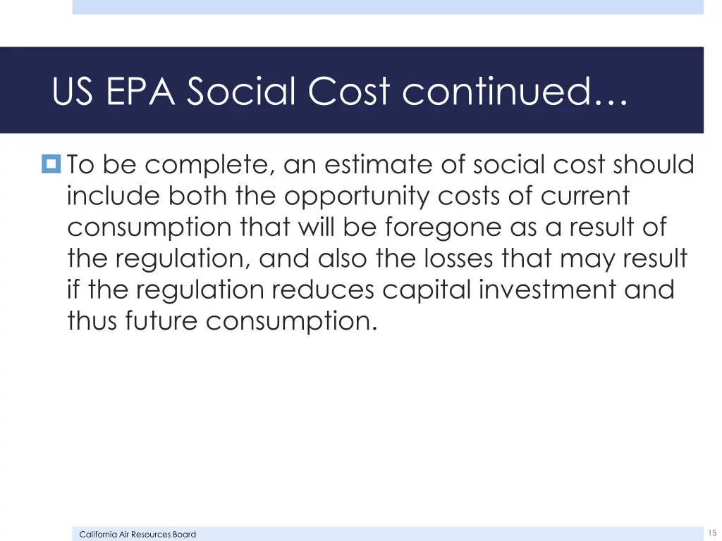 us epa social cost continued