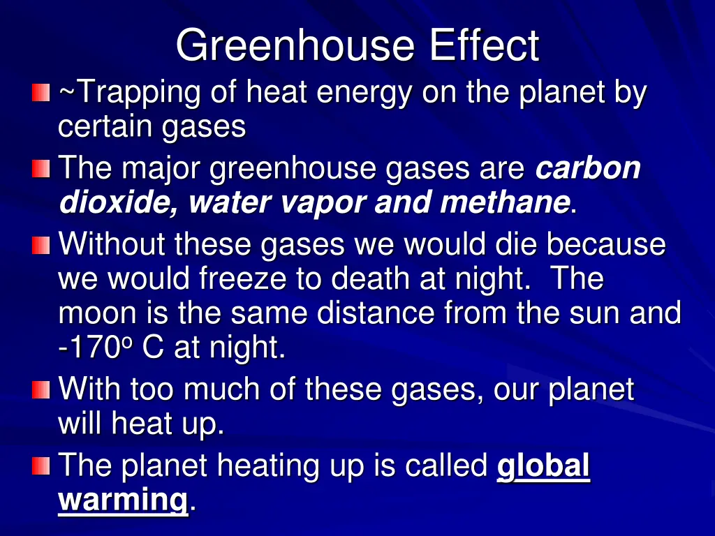 greenhouse effect trapping of heat energy