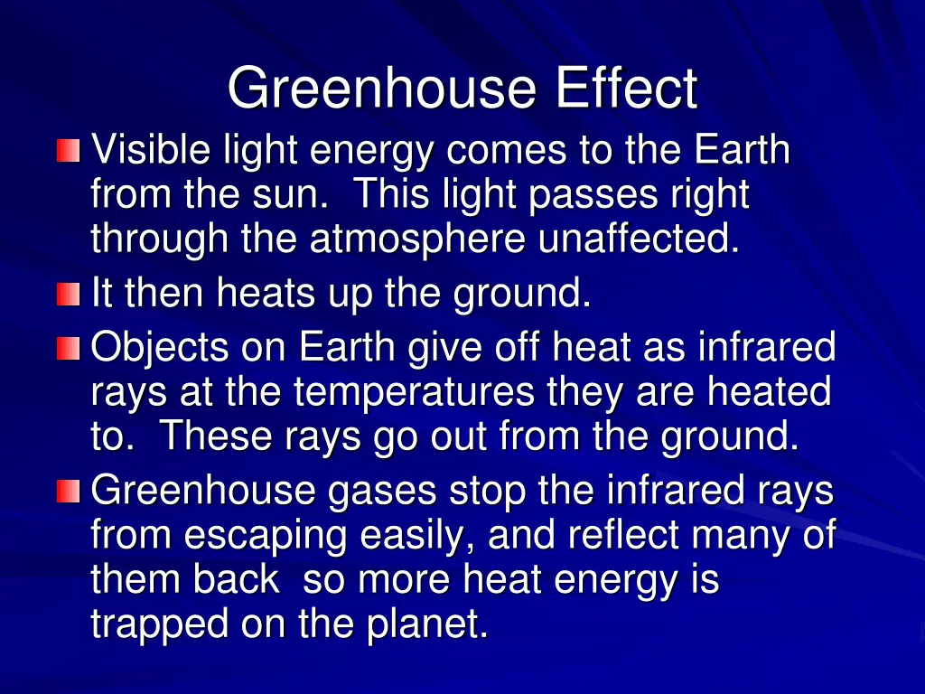 greenhouse effect visible light energy comes