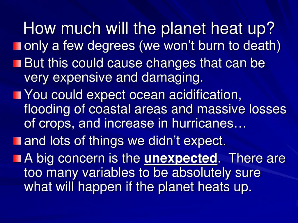 how much will the planet heat up only