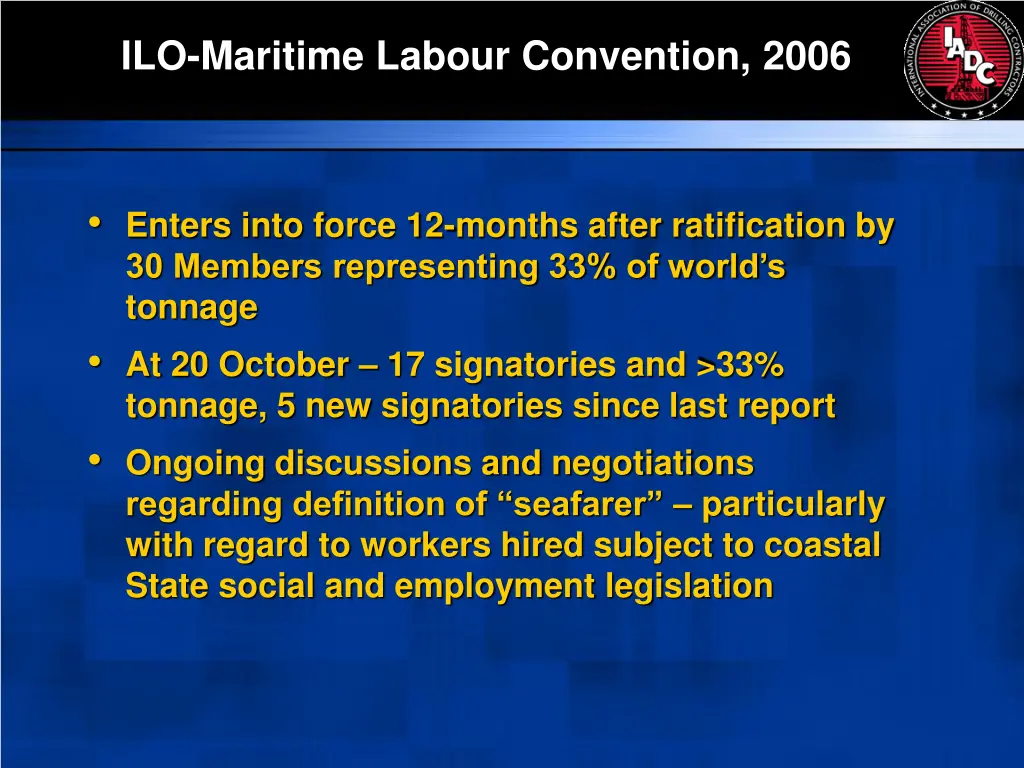 ilo maritime labour convention 2006