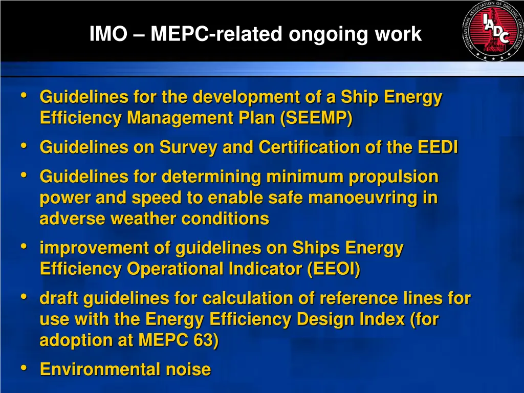 imo mepc related ongoing work 3