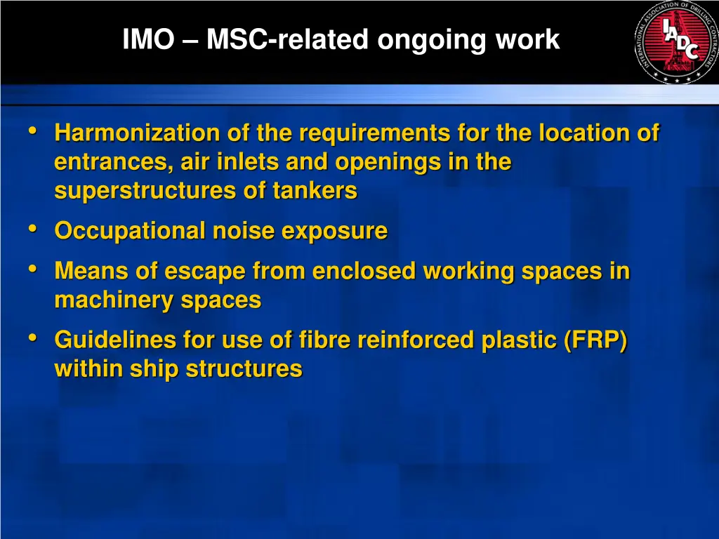 imo msc related ongoing work 1