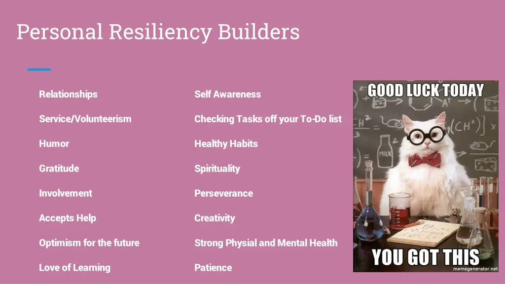 personal resiliency builders