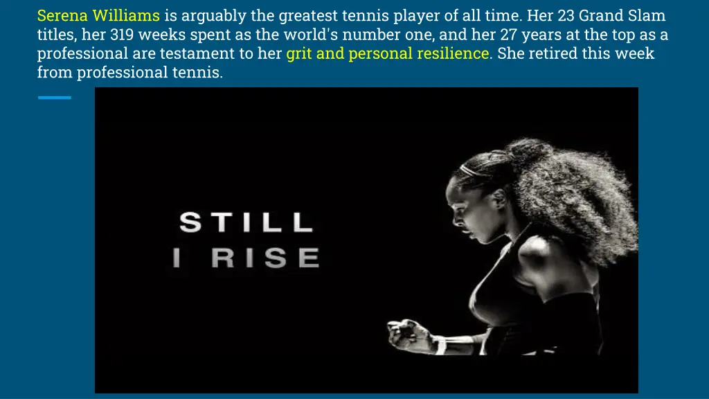 serena williams is arguably the greatest tennis