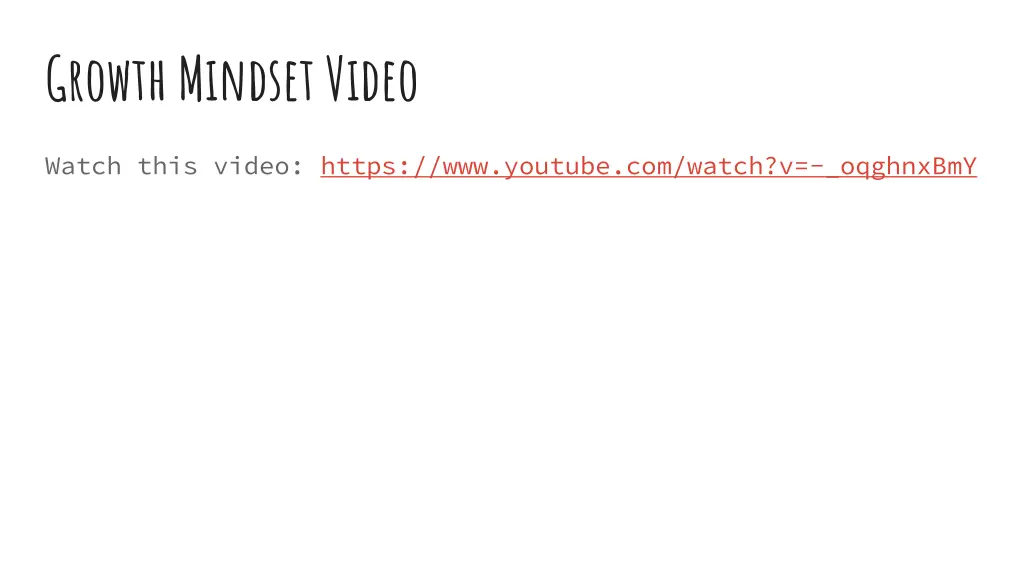 growth mindset video