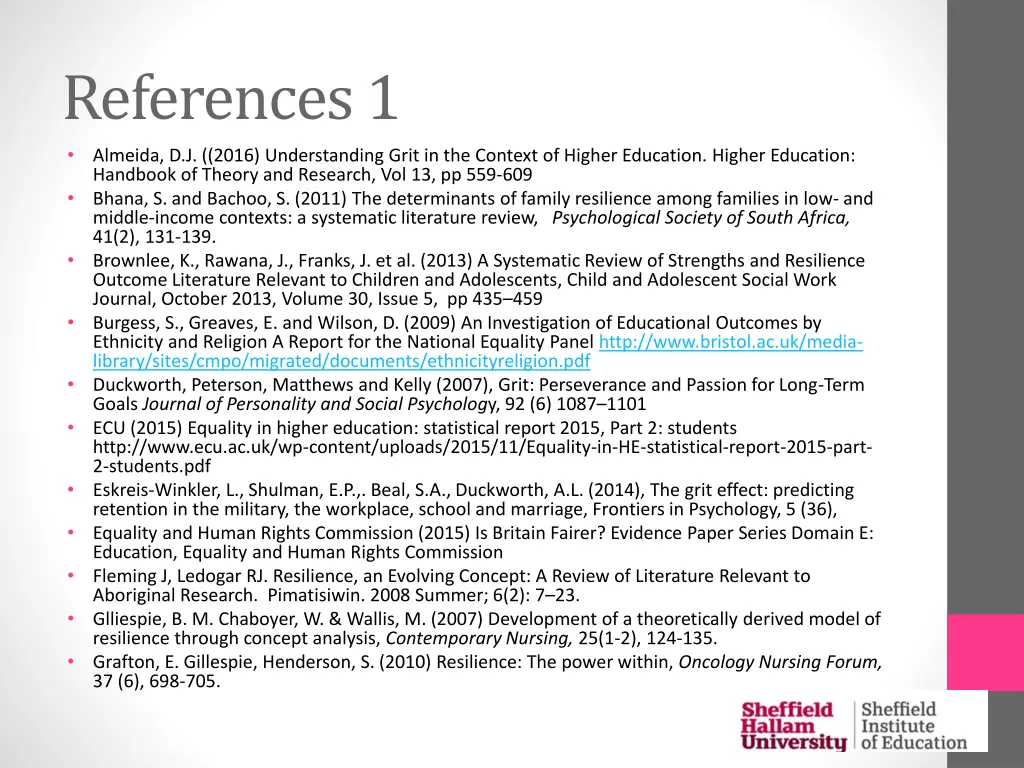 references 1 almeida d j 2016 understanding grit