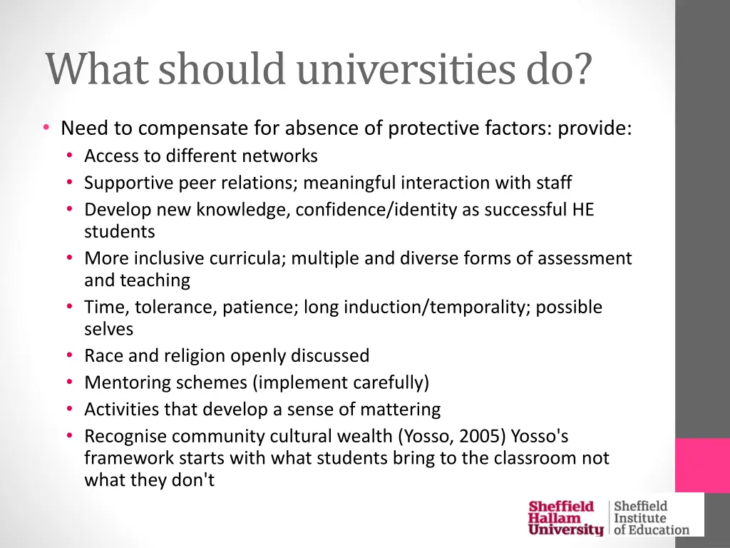 what should universities do