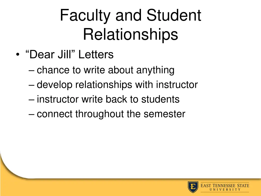 faculty and student relationships dear jill